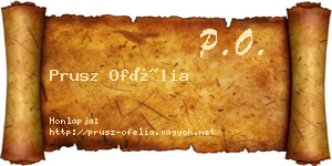 Prusz Ofélia névjegykártya